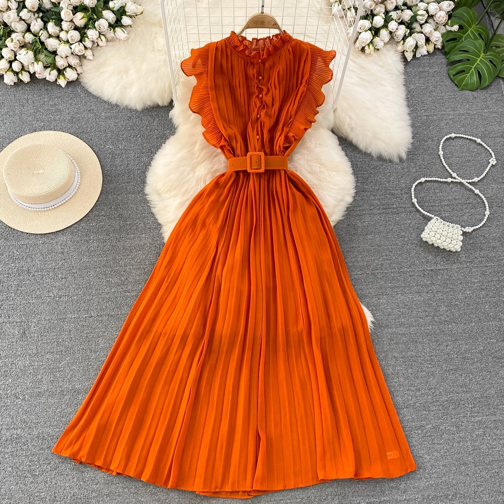 A-Linie Chiffon Langes Modekleid RF0003
