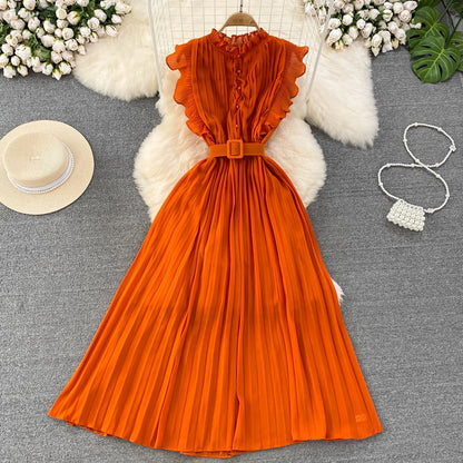 A-Linie Chiffon Langes Modekleid RF0003