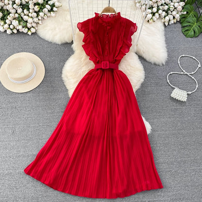 A-Linie Chiffon Langes Modekleid RF0003