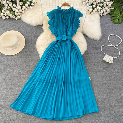 A-Linie Chiffon Langes Modekleid RF0003