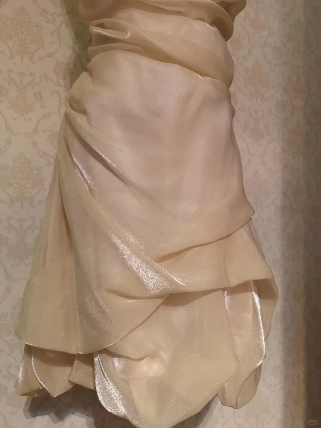 Vintage A line Halter Champagne Chiffon 12th Grad Knee length Aesthetic Look Homecoming Dresses RB4305