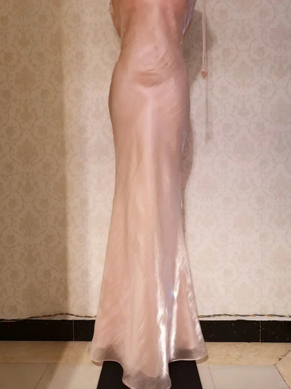 Vintage Prom Dresses 70s Mermaid Spaghetti Straps Blush Pink With Cape Sleeveless Evening Formal Outfits RB4292