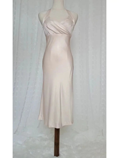 Vintage Sheath Halter Pink 9th Grad Tea length Aesthetic Look Homecoming Dresses RB4288