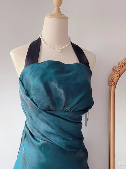Vintage Ball Gown Spaghetti Straps Teal Blue Grad 8th Mini Dress Aesthetic Look Short Homecoming Dresses RB4263