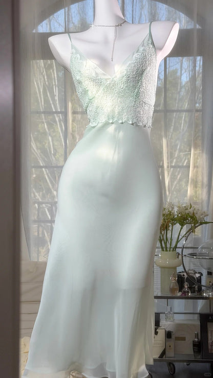 Modest Prom Dresses Sheath Spaghetti Strap Sage Green Chiffon Mid Length Evening Outfits N3520