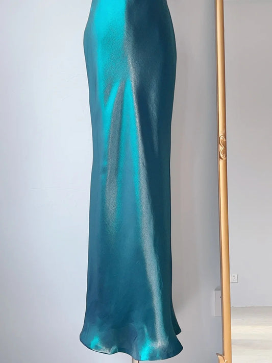 Vintage Prom Dresses Sheath Cowl Neck 80s Sleeveless Long Evening Formal Dress RB3228